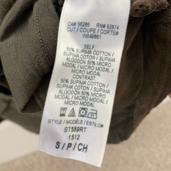 Splendid Olive Green Button Down Shirt Small - Picture 2 of 5